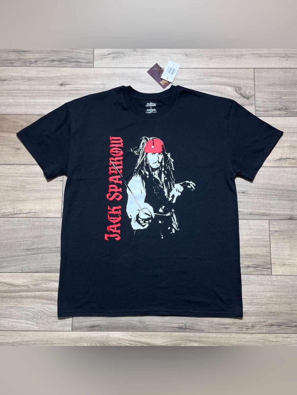 Disney Unisex Pirates Of The Caribbean‎ Jack Sparrow Graphic Tee XL Black